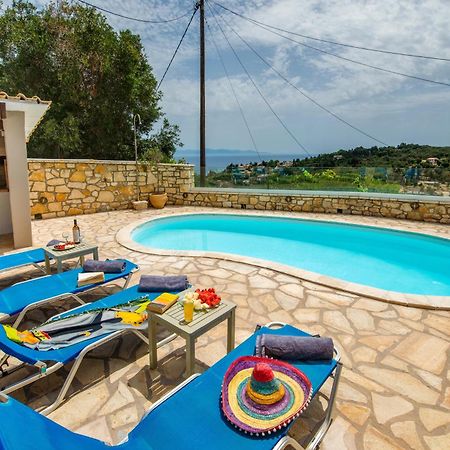 Loggos Seaview Cottage With Private Pool By Konnect Longós المظهر الخارجي الصورة